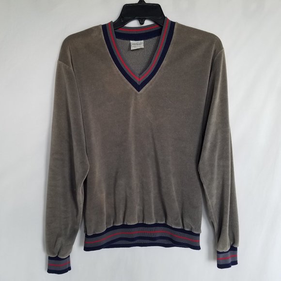 Vintage | Campus Velour V Neck Pullover - Picture 3 of 14
